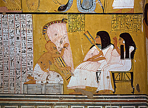 埃及,路克索神庙,麦地那,墓地,艺术,工匠,绘画