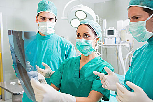 外科,团队,检查,x光,手术室