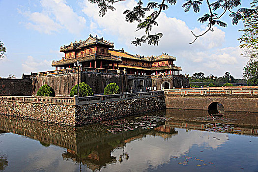 越南,色调,城堡,大门,观景楼