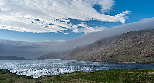 风景,风暴,上方,设得兰群岛,苏格兰,大幅,尺寸