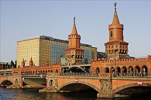 桥,穿过,施普雷河,柏林,德国,欧洲