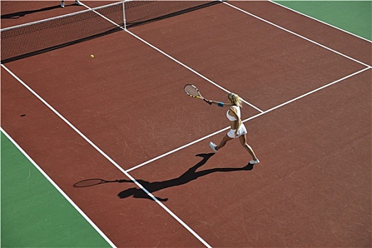 美女,玩,网球