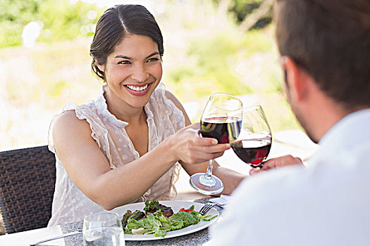 幸福伴侣,祝酒,红酒,约会