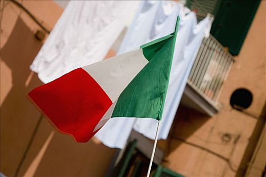 特写,意大利国旗,那不勒斯,那不勒斯省,坎帕尼亚区,意大利