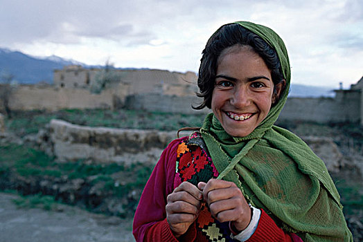 头像,孩子,阿富汗,女孩,乡村,喀布尔