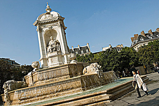 法国,巴黎,巴黎六区,喷泉
