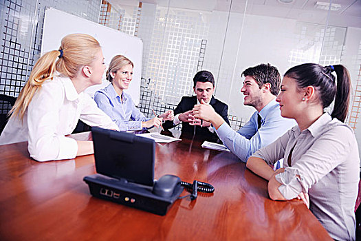 商务人士,团队,录像,会面,会议,办公室