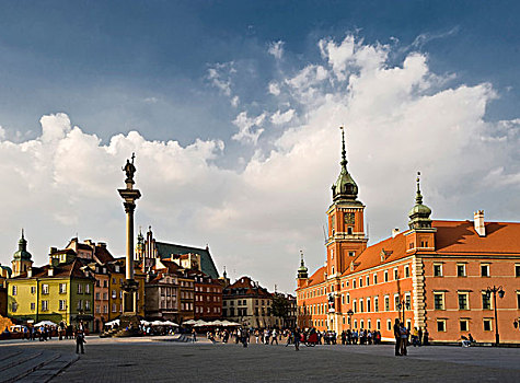 宫殿,柱子,皇家,城堡,历史,中心,华沙,波兰,欧洲