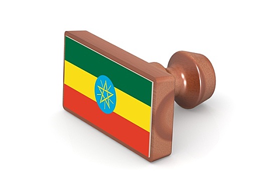 木质,图章,埃塞俄比亚,旗帜