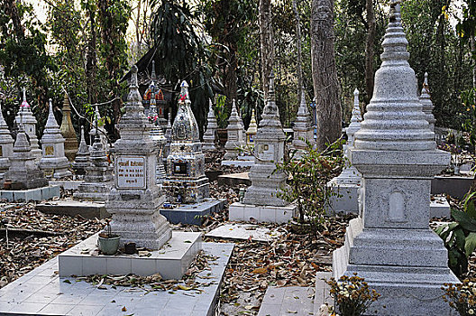 墓地,寺院,清迈,泰国