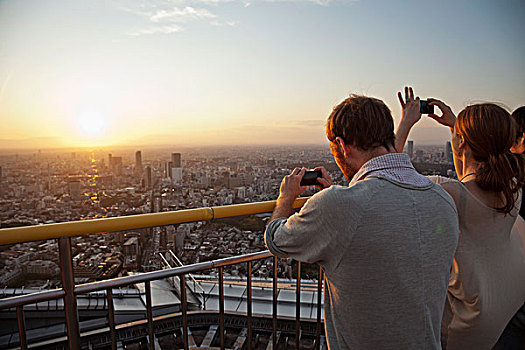 日本,东京,景色,塔,游客,照相,手机