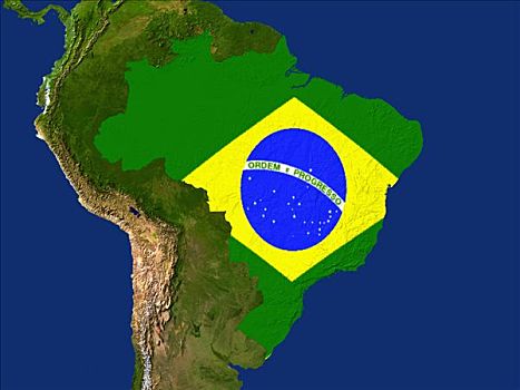卫星图,巴西,旗帜,遮盖