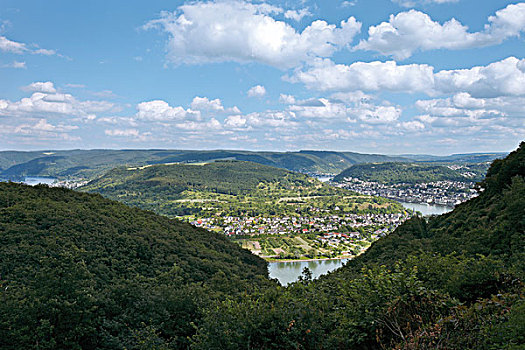 四个,湖,最佳位置,莱茵河,靠近,远眺,莱茵兰普法尔茨州,德国,欧洲