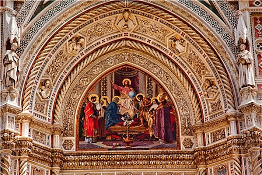 耶稣,图案,建筑,中央教堂,大教堂,佛罗伦萨,意大利