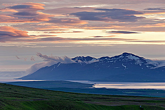 风景,峡湾,阿库雷里,冰岛,欧洲
