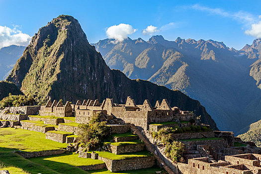 风景,上面,老,印加遗迹,马丘比丘,乌鲁班巴,秘鲁
