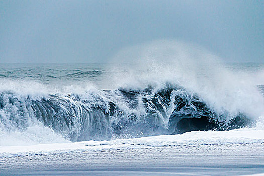 海上冲浪,靠近,南方,区域,冰岛,欧洲