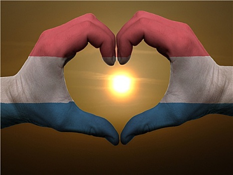 心形,喜爱,手势,彩色,荷兰,旗帜