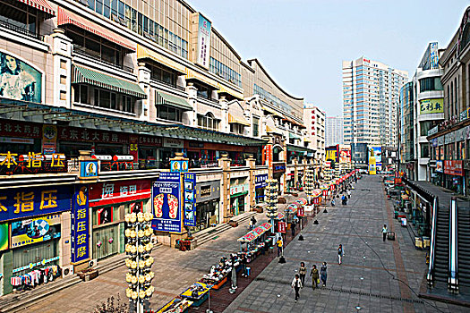 购物中心,街道,大连,中国