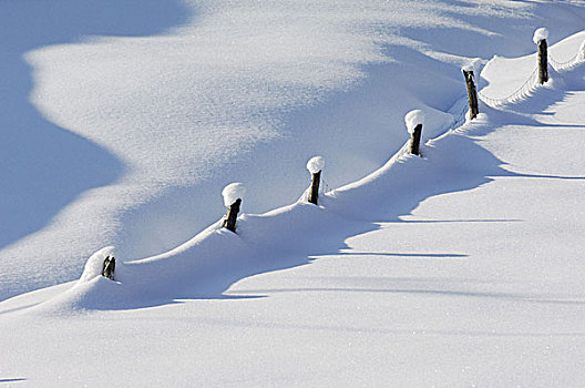 栅栏,山,雪