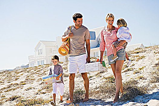 家庭,假期,海滩