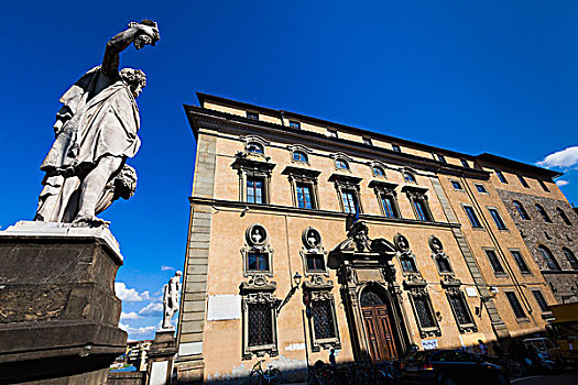 仰视,雕塑,建筑,城市广场,佛罗伦萨,托斯卡纳,意大利