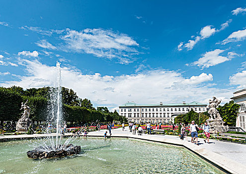 喷泉,米拉贝尔,宫殿,花园,萨尔茨堡,萨尔茨堡州,奥地利,欧洲