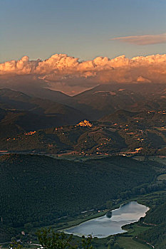 意大利,拉齐奥,地区,山顶,湖