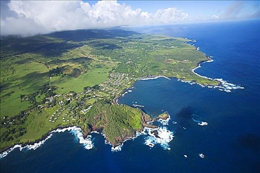 夏威夷,毛伊岛,俯视,城镇