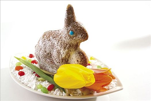 复活节兔子,面团,糖粉