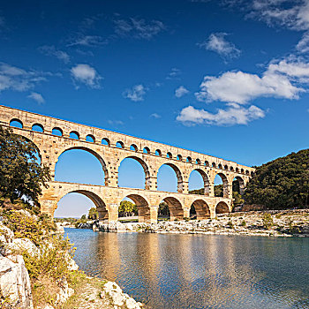 加尔桥,2000年,老,罗马,水道,朗格多克-鲁西永大区,法国,欧洲