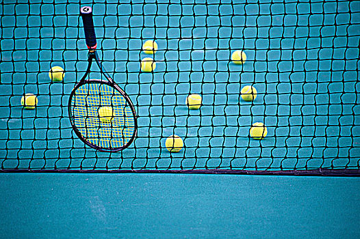 运动,网球拍,球,球网,练习,不列颠哥伦比亚省,加拿大