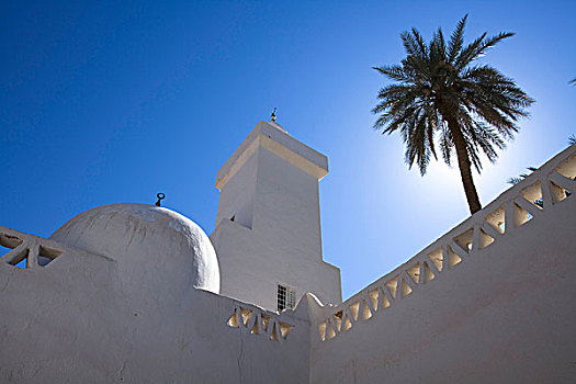 仰视,清真寺,老城,加达梅斯,利比亚