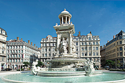 法国,里昂,喷泉,地点