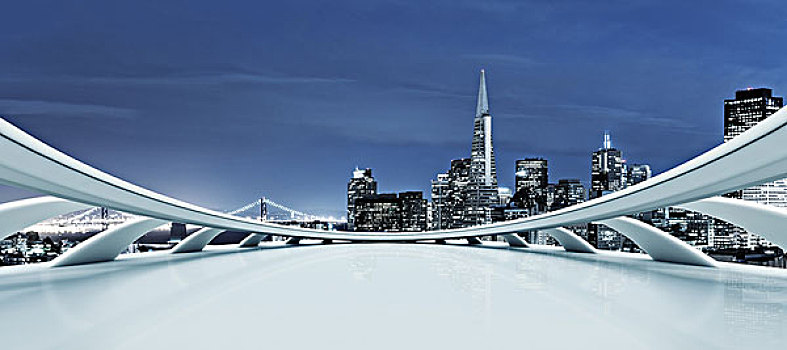 平滑,地面,城市,旧金山,蓝天