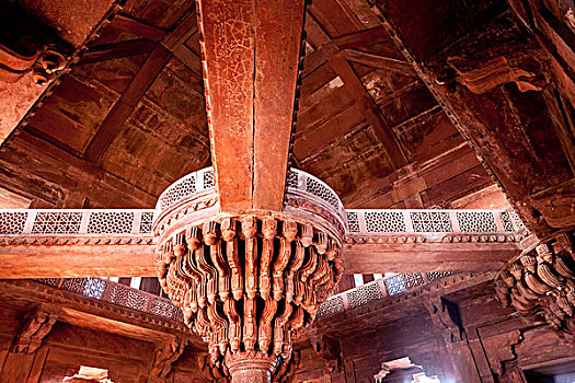 建筑细节,胜利宫,莫卧尔王朝,清真寺,世界遗产,14世纪,巴拉特普尔,拉贾斯坦邦,印度
