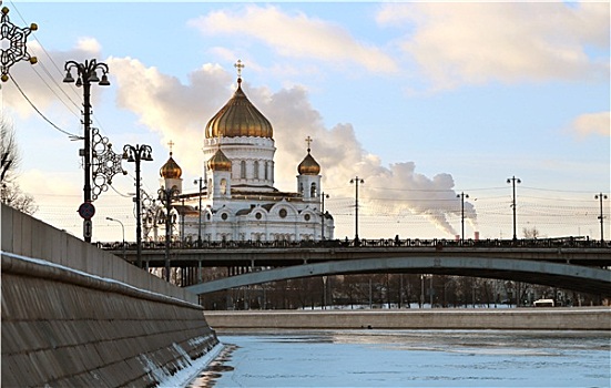 耶稣,大教堂,莫斯科,河