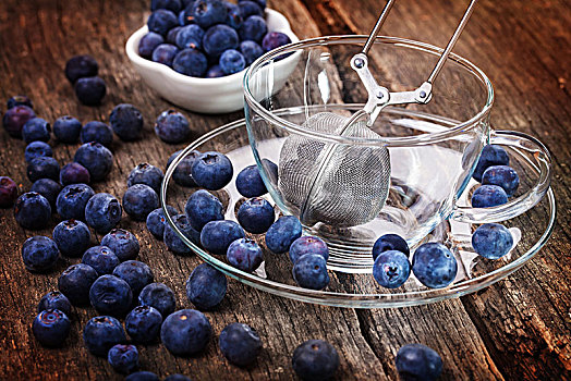 准备,蓝莓,茶,潘趣洒饮料