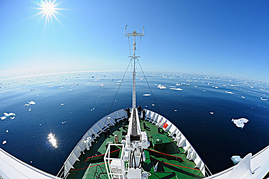 探险,船,浮冰,格陵兰,海洋,北极