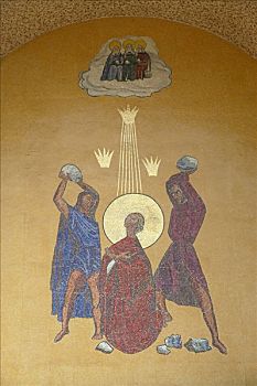 壁画,镶嵌图案,上方,入口,埃塞俄比亚东正教堂