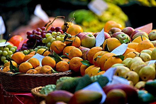 多样,水果,出售,丰沙尔,市集,马德拉岛,葡萄牙,欧洲