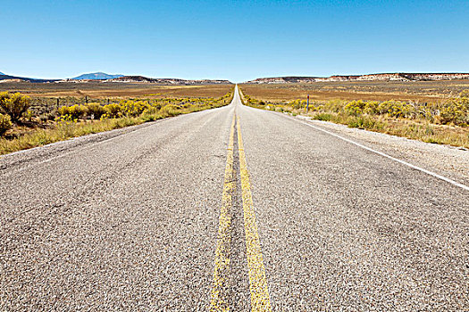 长,笔直,沙漠公路,犹他,公路,靠近,峡谷地国家公园,科罗拉多,美国