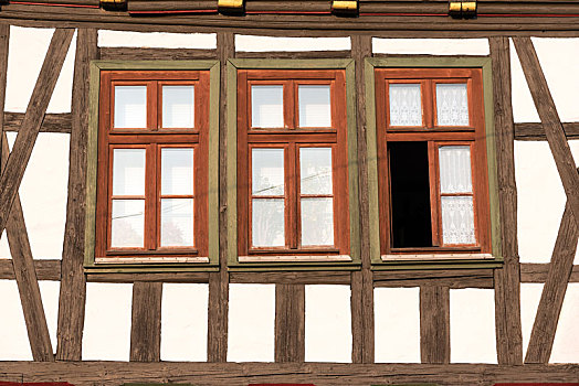 窗户,历史,半木结构房屋,德国