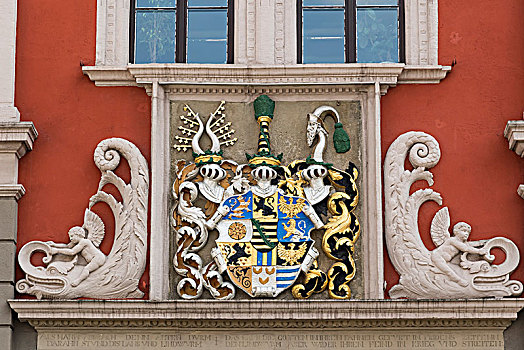 盾徽,市政厅,图林根州,德国,欧洲