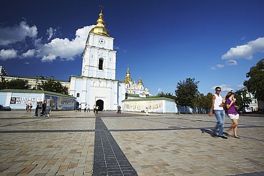人,户外,寺院,基辅,乌克兰