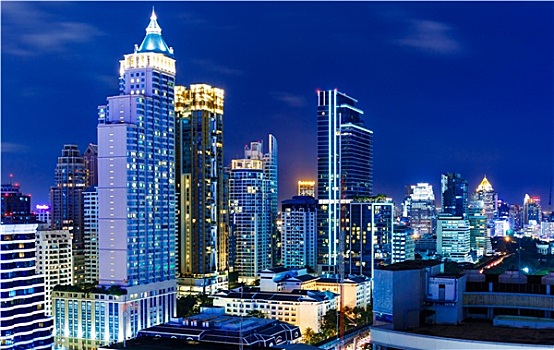 曼谷,城市,夜晚