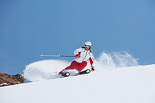 滑雪者,雪,斜坡