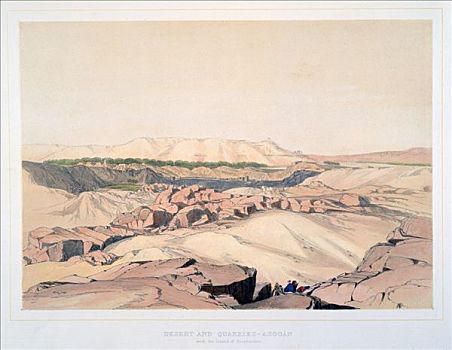 采石场,岛屿,埃及,19世纪,艺术家