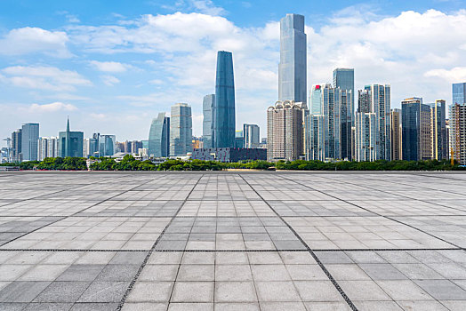 城市道路和建筑景观天际线