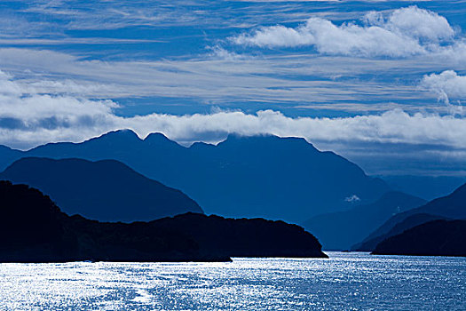 岛屿,微暗,声音,峡湾国家公园,南岛,新西兰